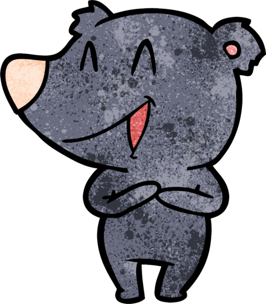 Bir insan tarafından çizilmiş gülen ayı çizgi filmi.