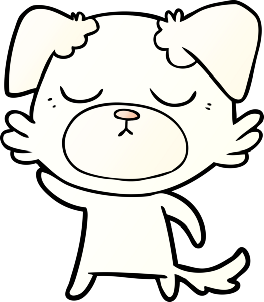 Bir insan tarafından çizilmiş şirin bir çizgi film köpeği.