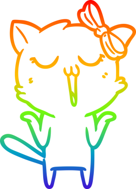 gökkuşağı gradyanı çizimi bir insan tarafından çizilmiş çizgi film kedisi