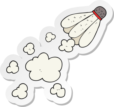 Bir insan tarafından çizilmiş badminton topunun çıkartması.