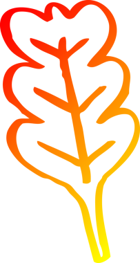 Bir insan tarafından çizilmiş kuru kahverengi yaprağın sıcak çizgi çizimi