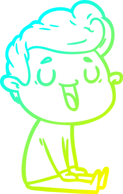 Bir insan tarafından çizilmiş mutlu bir çizgi film karakteri çizimi.