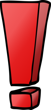 Bir insan tarafından çizilmiş karalama ünlem işareti.