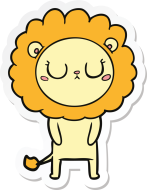 Bir insan tarafından çizilmiş karikatür aslanının çıkartması.