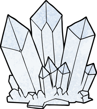 bir insan tarafından çizilmiş karikatür kristalleri