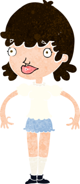 Bir insan tarafından çizilmiş mutlu bir kadın.