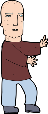 Bir insan tarafından çizilmiş sert adam çizgi filmi.