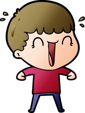 Bir insan tarafından çizilmiş gülen karikatür adam.