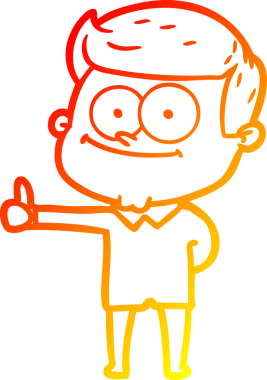 Bir insan tarafından çizilmiş gülümseyen bir çizgi film çizimi.