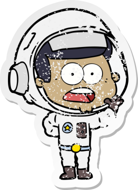 Bir karikatürün sıkıntılı çıkartması bir insan tarafından çizilmiş astronotu şaşırttı.