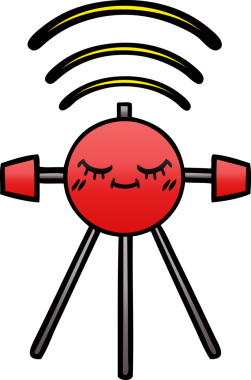 Bir insan tarafından çizilmiş bir uydunun eğimli gölgeli karikatürü