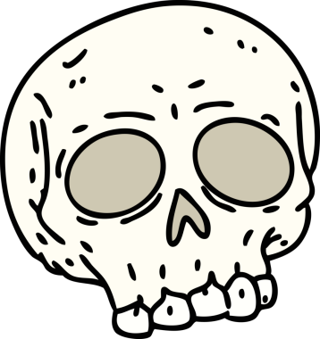 Bir insan tarafından çizilmiş ürkütücü bir cadılar bayramı kafatası çizimi.