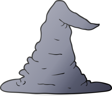 Bir insan tarafından çizilmiş serbest çizim cadı şapkası.