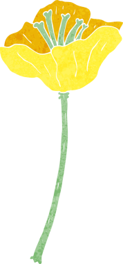 Bir insan tarafından çizilmiş karikatür çiçeği