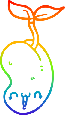 Gökkuşağı gradyan çizgisi bir insan tarafından çizilmiş şirin bir çizgi film tohumu çizimi