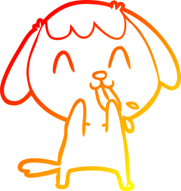 Bir insan tarafından çizilmiş sevimli bir köpeğin sıcak çizgi çizgisi.