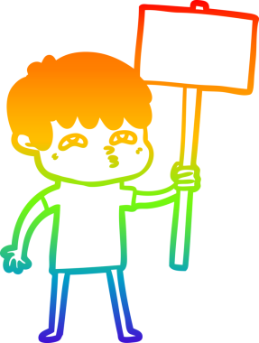 Gökkuşağı gradyanı çizimi Bir insan tarafından çizilmiş tuhaf bir çizgi