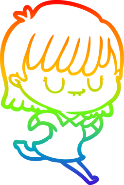 gökkuşağı gradyan çizimi bir insan tarafından çizilmiş bir karikatür kadın