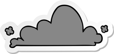 Bir insan tarafından çizilmiş beyaz bir bulutun el çizimi karikatürü.