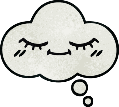 Bir insan tarafından çizilmiş bir düşünce baloncuğunun retro grunge doku karikatürü