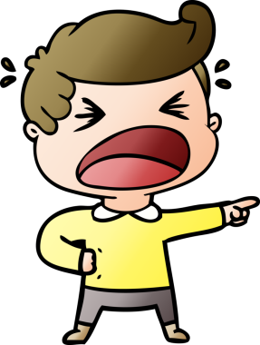 Çizgi filmdeki bağıran adam bir insan tarafından çizilmiş.