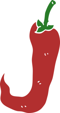 Bir insan tarafından çizilmiş kırmızı acı biber.