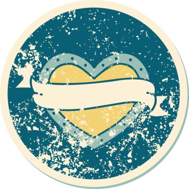 Bir insan tarafından çizilmiş kalp ve bayrağın sembolik depresif dövme şekli