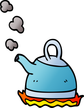 Bir insan tarafından çizilmiş karikatür kazanı.