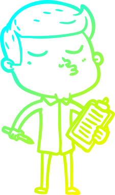 Çizgi film mankeni bir adamın insan tarafından çizilmiş soğuk gradyan çizimi.