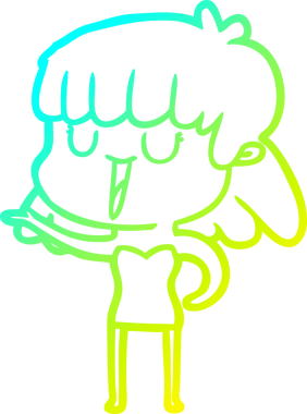 Bir insan tarafından çizilmiş bir karikatür kadın çizimi.