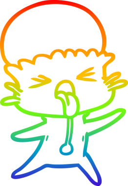 Gökkuşağı gradyanı çizimi bir insan tarafından çizilmiş garip bir uzaylı çizgi filmi.