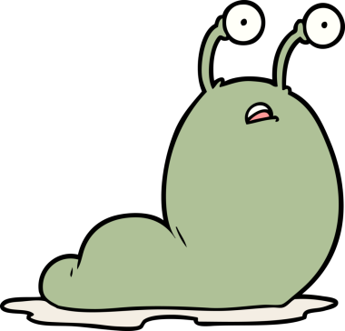 Bir insan tarafından çizilmiş karikatür sümüklüböceği