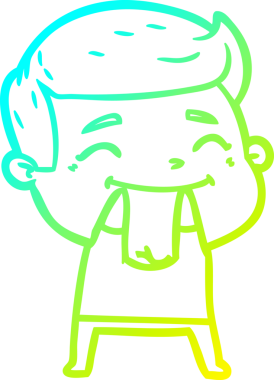 Bir insan tarafından çizilmiş mutlu bir çizgi film karakteri çizimi.