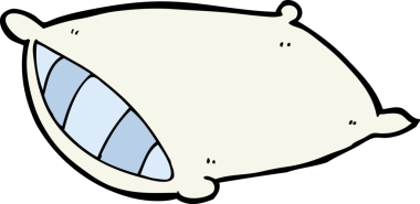 Bir insan tarafından çizilmiş karton yastık.