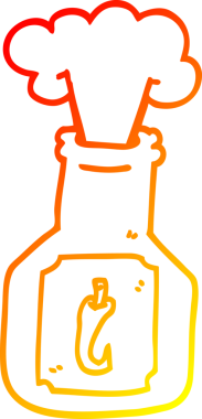 Bir insan tarafından çizilen acı biber sosunun sıcak çizgi çizimi