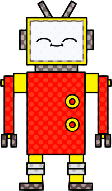 bir insan tarafından çizilmiş bir robotun çizgi roman tarzı