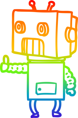 gökkuşağı gradyan çizgisi bir insan tarafından çizilmiş robot çizgi