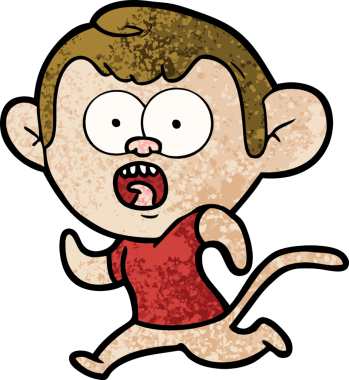 bir insan tarafından çizilmiş koşu maymunu