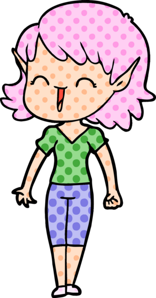 Bir insan tarafından çizilmiş bir elf kızı.