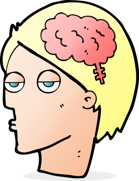 Bir insan tarafından çizilmiş beyin sembollü çizgi film başı