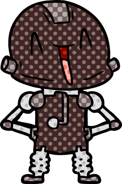 Bir insan tarafından çizilmiş çizgi film robotu