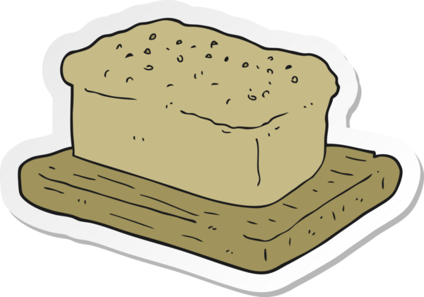 Bir insan tarafından çizilmiş bir somun ekmeğin çıkartması.