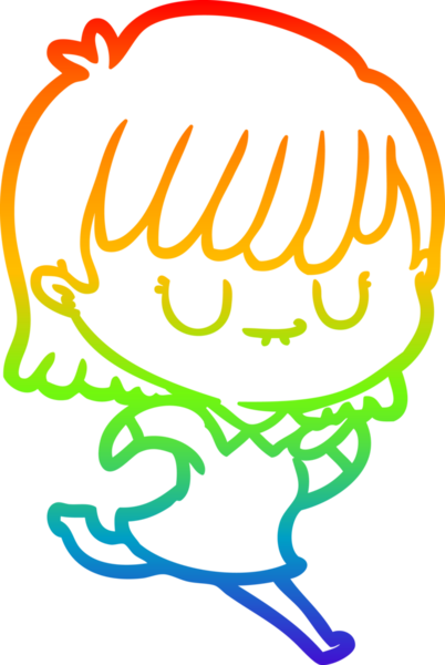 gökkuşağı gradyan çizimi bir insan tarafından çizilmiş bir karikatür kadın