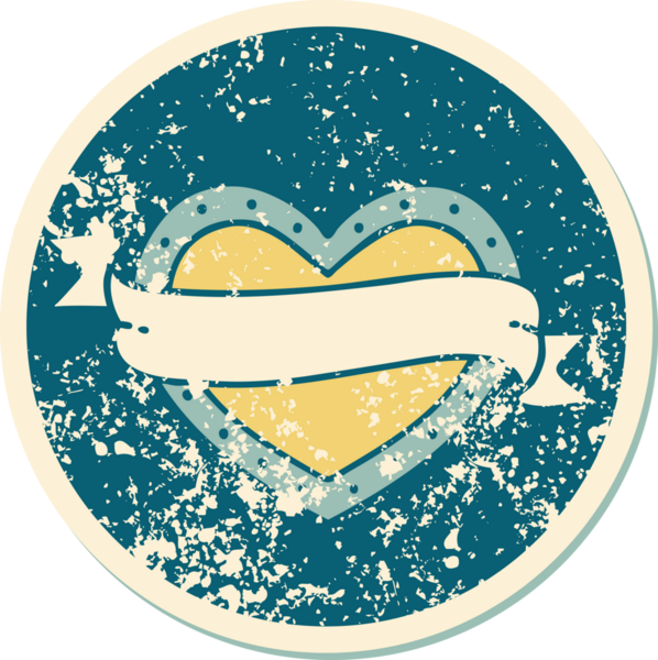 Bir insan tarafından çizilmiş kalp ve bayrağın sembolik depresif dövme şekli