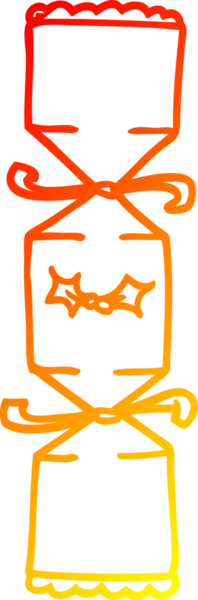 Bir insan tarafından çizilmiş bir karikatür Noel krakerinin sıcak çizgi çizimi