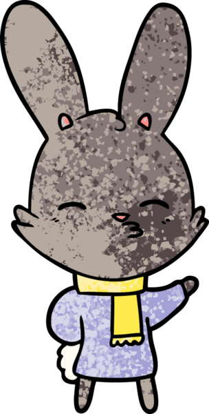 Bir insan tarafından çizilmiş meraklı tavşan çizgi filmi.