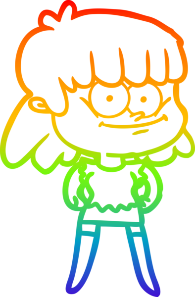 Bir insan tarafından çizilmiş gülümseyen bir karikatür çizimi.