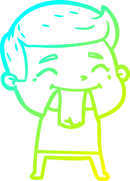 Bir insan tarafından çizilmiş mutlu bir çizgi film karakteri çizimi.