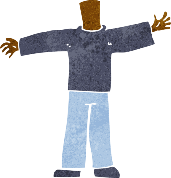 Açık kollu karikatür gövdesi (bir insan tarafından çizilen ve eşleştirilen karikatürler)