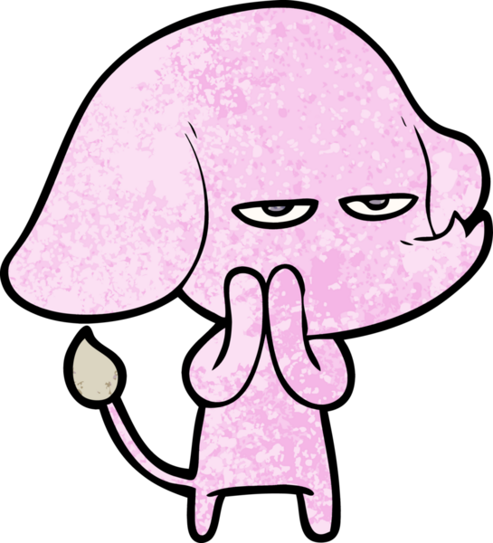 Bir insan tarafından çizilmiş kızgın bir fil.